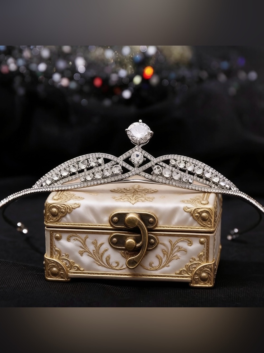 Silver Crystal Tiara Headpiece - Unbranded